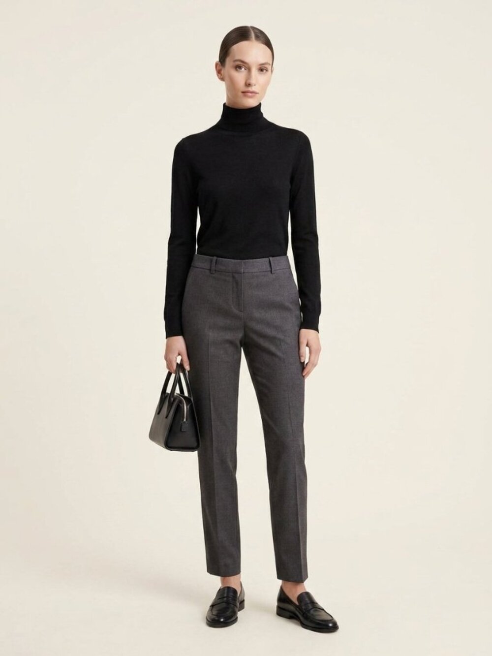 Theory NWOT Testra 2B Sevona Stretch Wool Ankle Pants Charcoal Gray Size 2